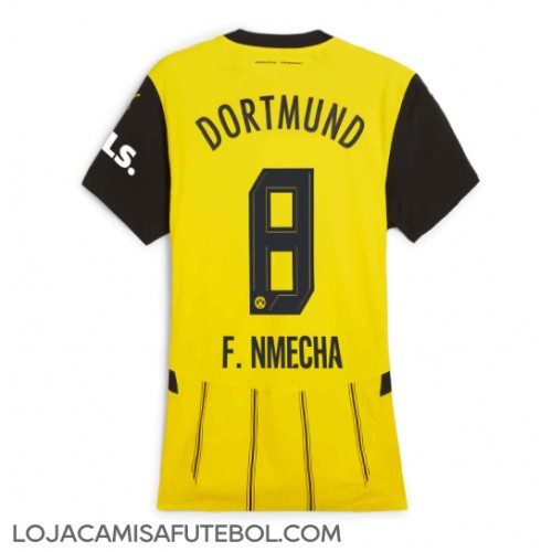 Camisa de Futebol Borussia Dortmund Felix Nmecha #8 Equipamento Principal Mulheres 2024-25 Manga Curta